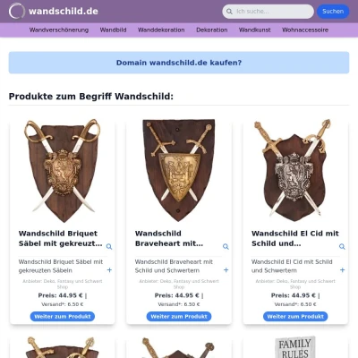 Screenshot wandschild.de