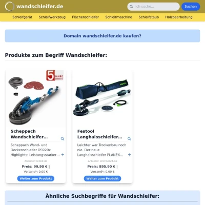 Screenshot wandschleifer.de
