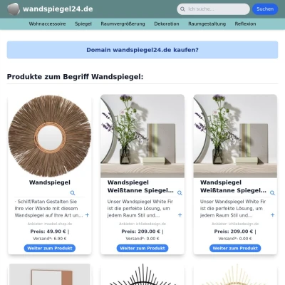 Screenshot wandspiegel24.de