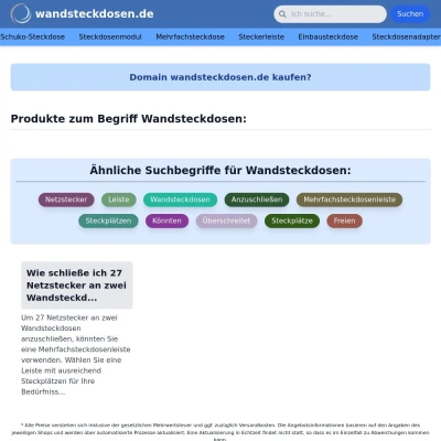 Screenshot wandsteckdosen.de