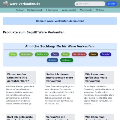 Screenshot ware-verkaufen.de