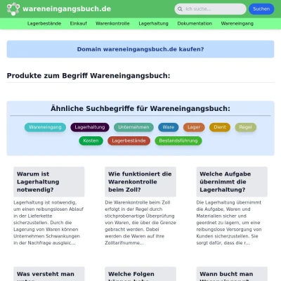 Screenshot wareneingangsbuch.de