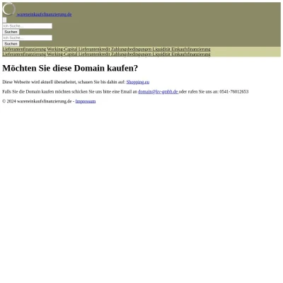 Screenshot wareneinkaufsfinanzierung.de