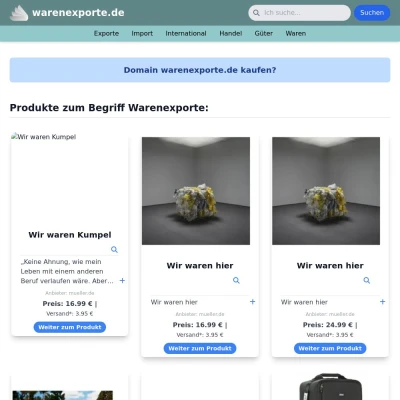 Screenshot warenexporte.de