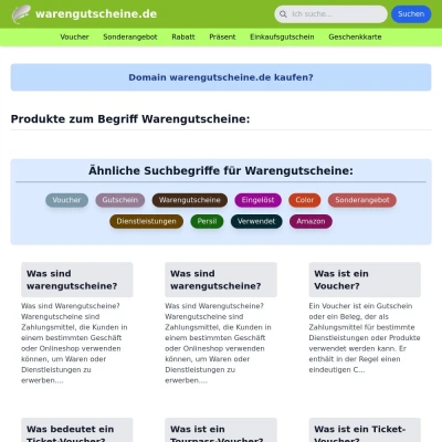 Screenshot warengutscheine.de