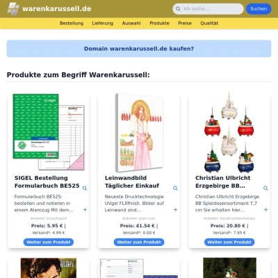 Screenshot warenkarussell.de