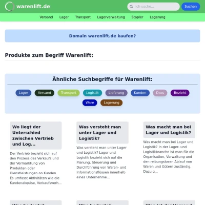 Screenshot warenlift.de
