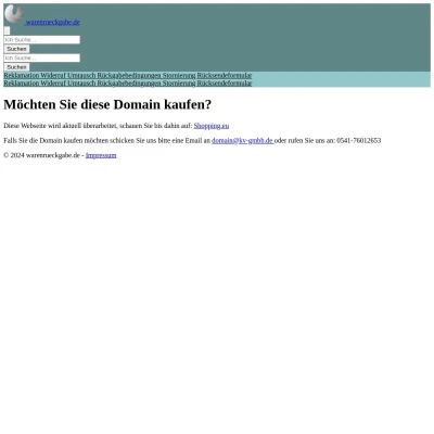 Screenshot warenrueckgabe.de