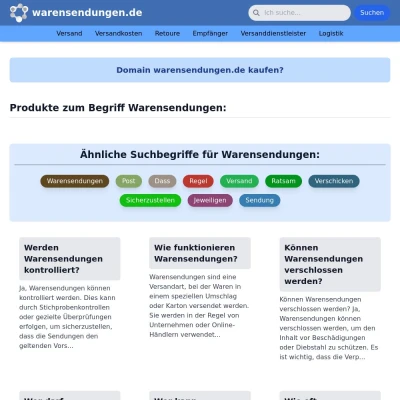 Screenshot warensendungen.de