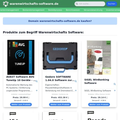 Screenshot warenwirtschafts-software.de