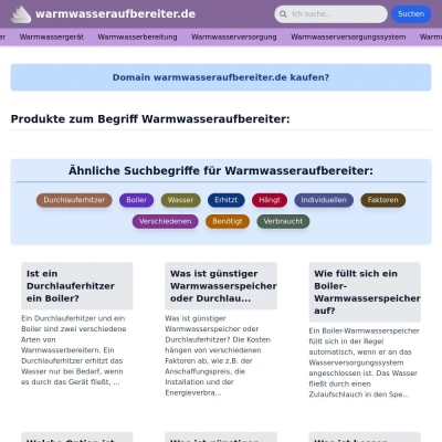 Screenshot warmwasseraufbereiter.de