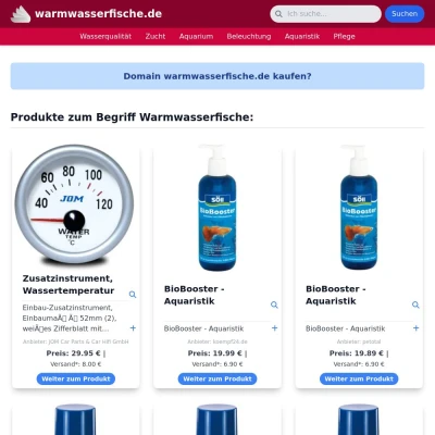 Screenshot warmwasserfische.de