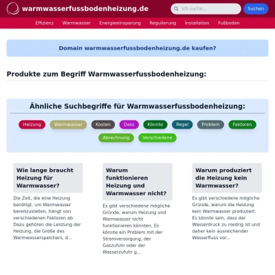Screenshot warmwasserfussbodenheizung.de