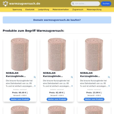 Screenshot warmzugversuch.de