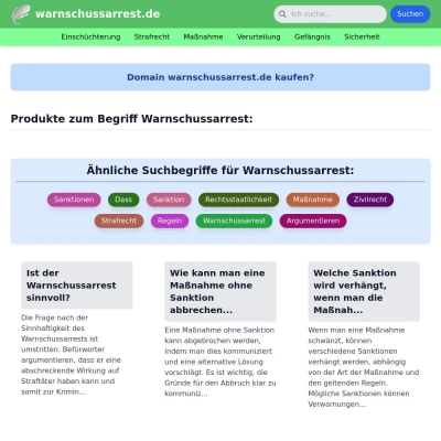 Screenshot warnschussarrest.de