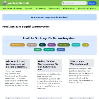 Screenshot wartesystem.de