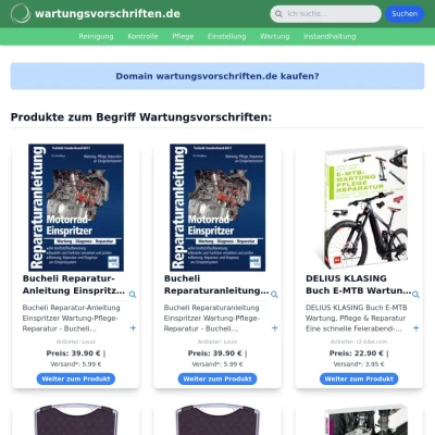 Screenshot wartungsvorschriften.de