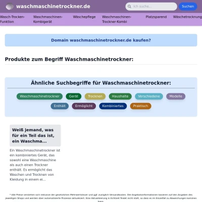 Screenshot waschmaschinetrockner.de