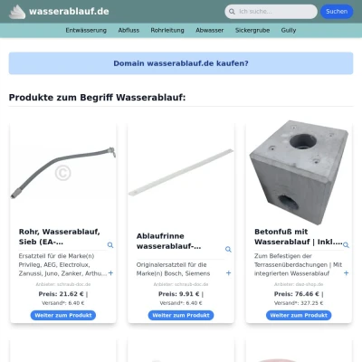 Screenshot wasserablauf.de