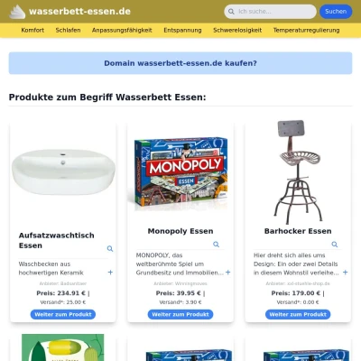 Screenshot wasserbett-essen.de