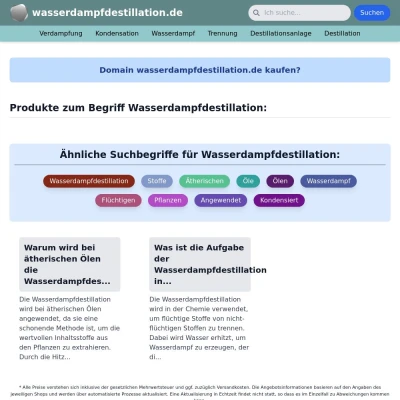 Screenshot wasserdampfdestillation.de