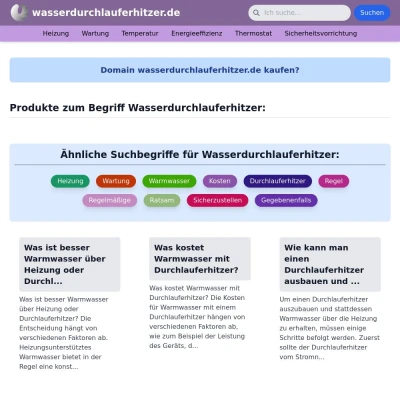 Screenshot wasserdurchlauferhitzer.de