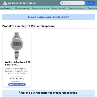 Screenshot wassereinsparung.de