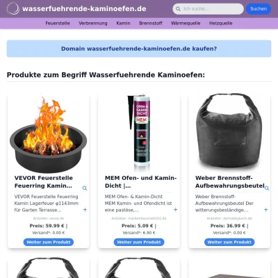 Screenshot wasserfuehrende-kaminoefen.de