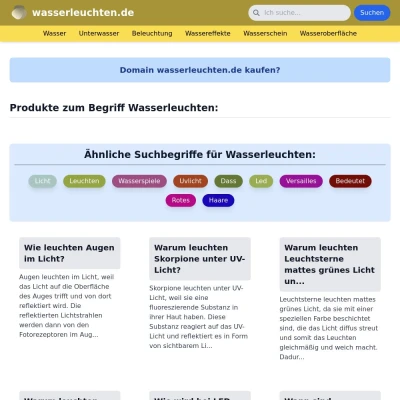 Screenshot wasserleuchten.de