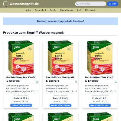 Screenshot wassermagnet.de