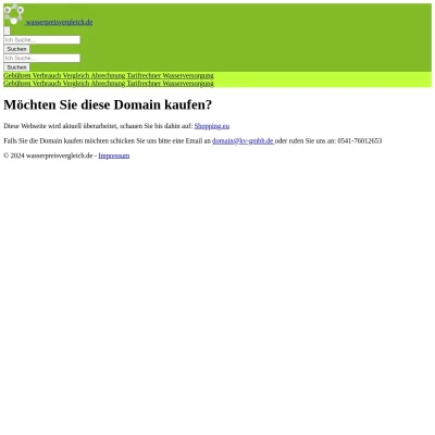 Screenshot wasserpreisvergleich.de