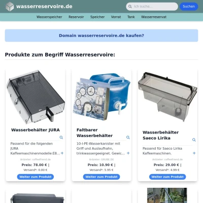 Screenshot wasserreservoire.de