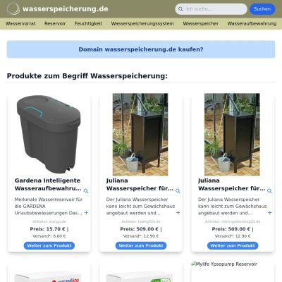 Screenshot wasserspeicherung.de