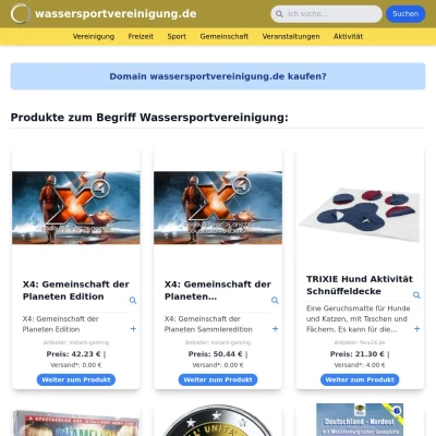 Screenshot wassersportvereinigung.de