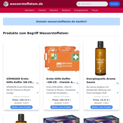 Screenshot wasserstoffatom.de