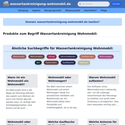 Screenshot wassertankreinigung-wohnmobil.de