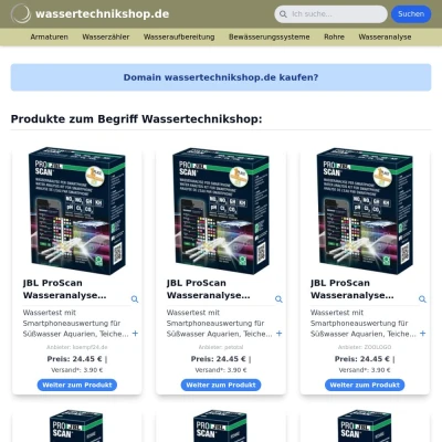 Screenshot wassertechnikshop.de