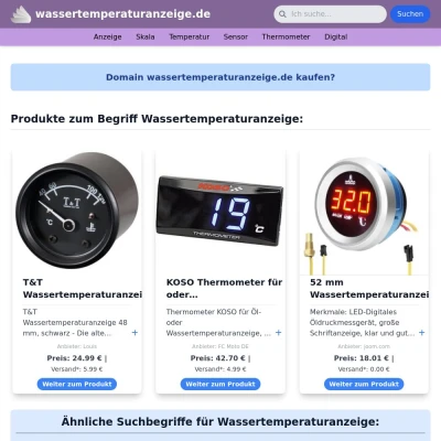 Screenshot wassertemperaturanzeige.de