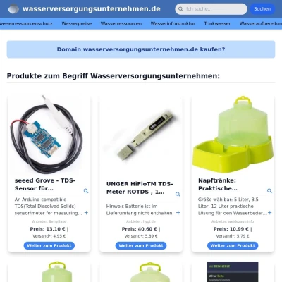 Screenshot wasserversorgungsunternehmen.de