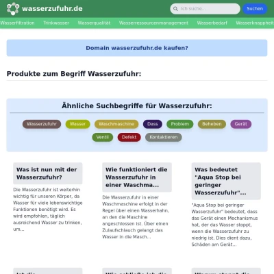 Screenshot wasserzufuhr.de