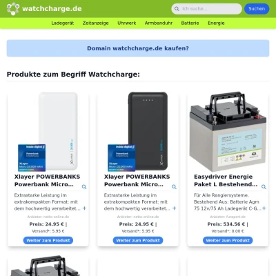 Screenshot watchcharge.de