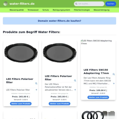 Screenshot water-filters.de