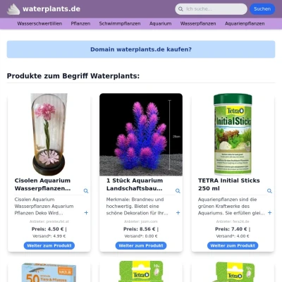 Screenshot waterplants.de