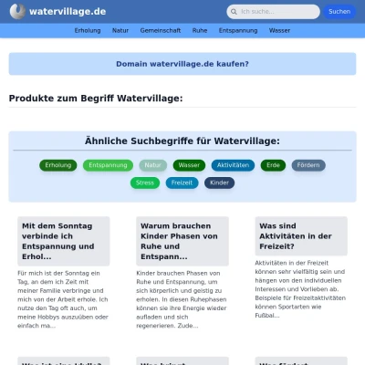 Screenshot watervillage.de