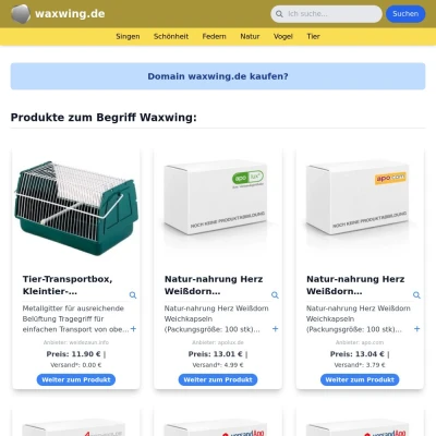 Screenshot waxwing.de
