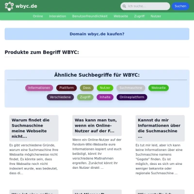 Screenshot wbyc.de