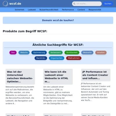 Screenshot wcsf.de