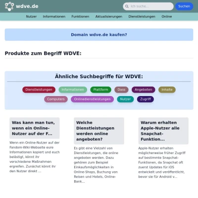 Screenshot wdve.de