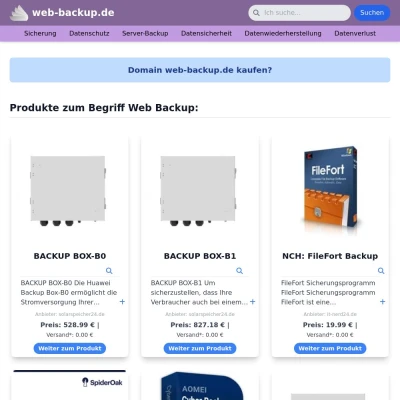 Screenshot web-backup.de