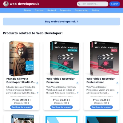 Screenshot web-developer.uk